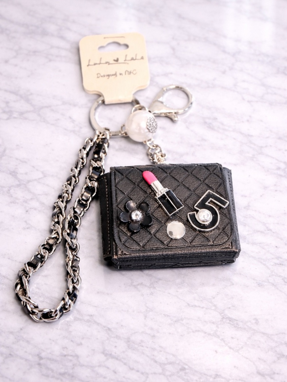 Mini Bag Wristlet or Bag Charm AirPod Pro Case Holder - Black